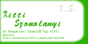 kitti szomolanyi business card